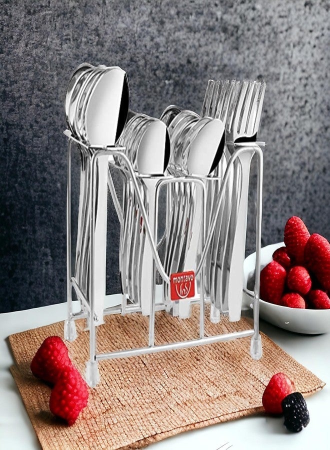 FNS Montavo by FnS Rio 24 Pcs Cutlery Set with Hanging Stand (6 Dinner Spoon, 6 Dinner Fork, 6 Teaspoon, 6 Baby Spoon & 1 Stand) - Image 5